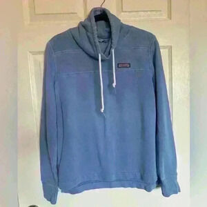 Vineyard Vines Sunwashed Funnel Neck Relaxed Shep Shirt Blue Long Sleeve XS